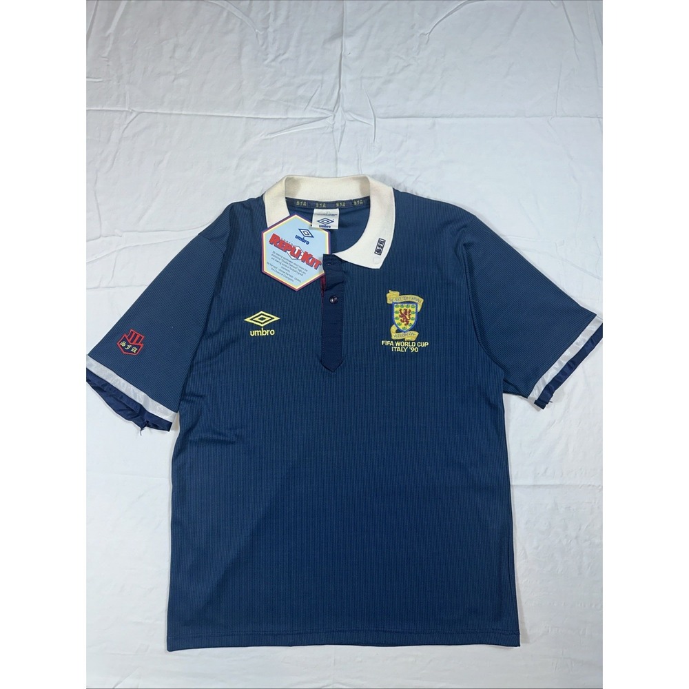 Vintage 1990 Umbro Scotland Italy 90 World Cup Repli-Kit Shirt S NWT